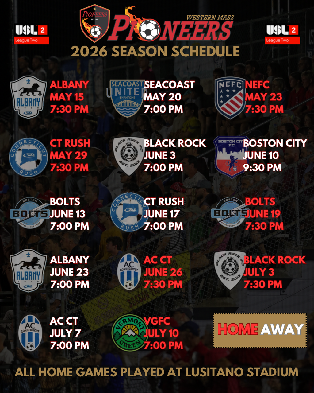Pioneers League Two 2026 Schedule Released!
